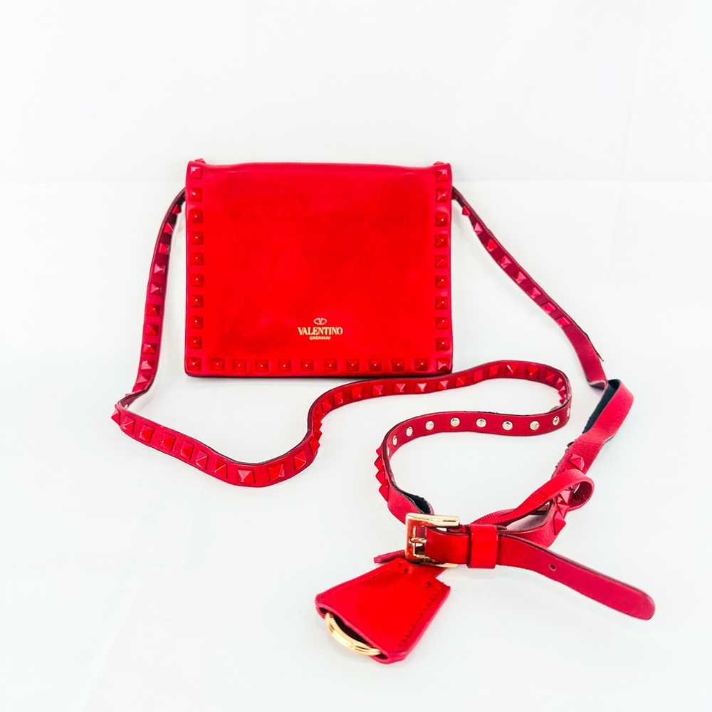 Valentino Garavani Rockstud Crossbody – Red Leather